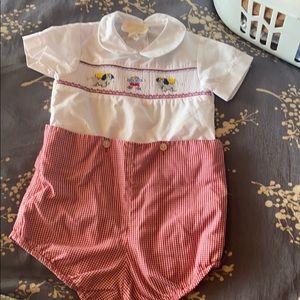 Boys smocked romper 18 month